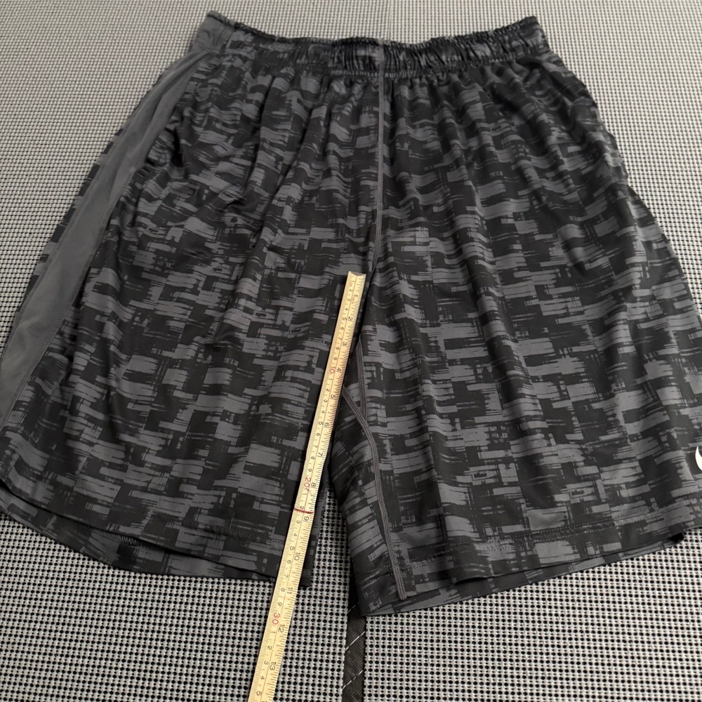Nike Mens Dri-FIT Basketball Shorts XL Grey Black Glitch Print Training 0768 - Picture 4 of 7
